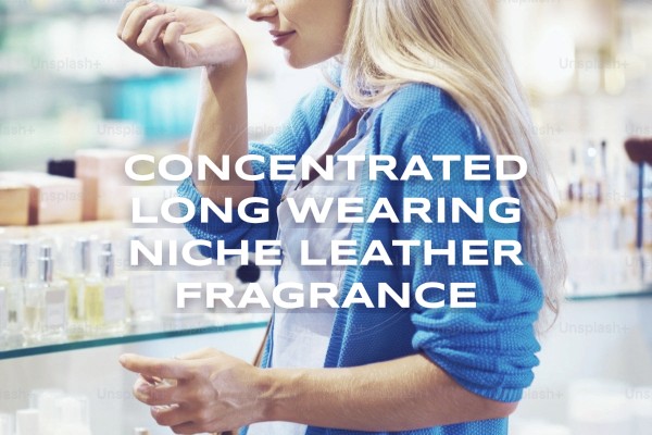 concentrated long-wearing niche leather fragrance